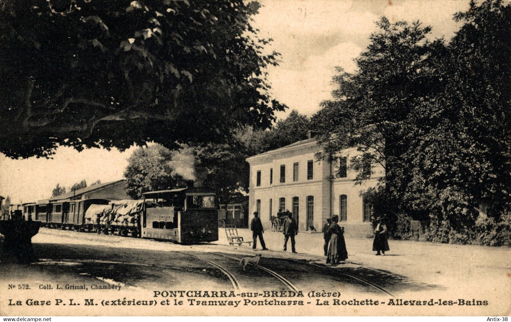 N76 - 38 - PONTCHARRA-SUR-BRÉDA - Isère - La Gare P.L.M. - Intérieure - Et Le Tramway Pontcharra, La Rochette, Allevard - Pontcharra