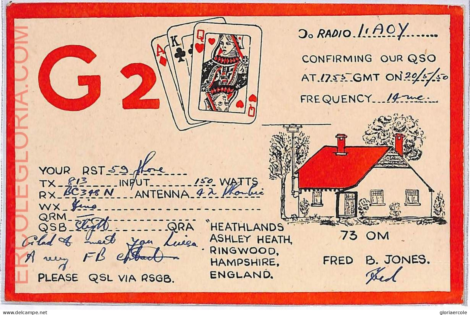 Ad9075 - GREAT BRITAIN - RADIO FREQUENCY CARD   - 1950 - Radio