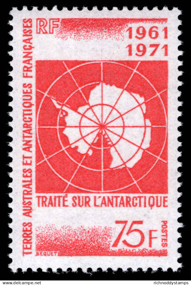 FSAT 1971 Tenth Anniversary Of Antarctic Treaty Unmounted Mint. - Nuevos