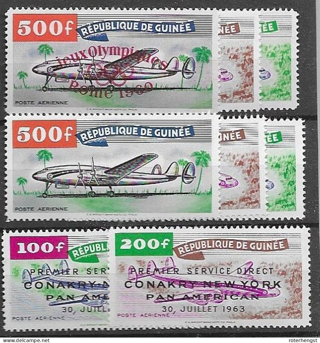 French Guinea Mlh * (petite Trace De Charniere) 1959-63 Complete Airmails (107,50 Euros) - Guinee (1958-...)