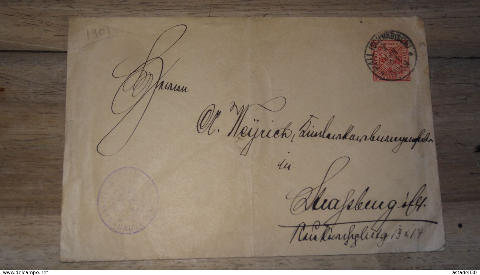 Postal Staionnery Schwabisch 1901   ......... Boite1 ...... 240424-93 - Lettres & Documents