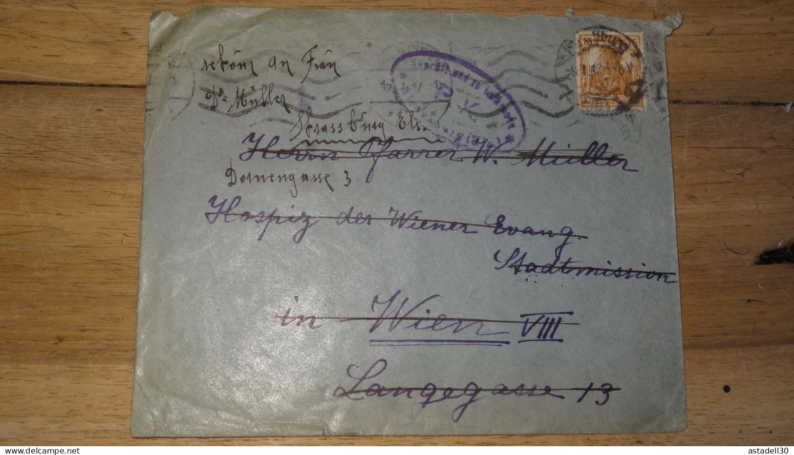 Strasbourg To Austria - 1912?   ......... Boite1 ...... 240424-94 - Briefe U. Dokumente