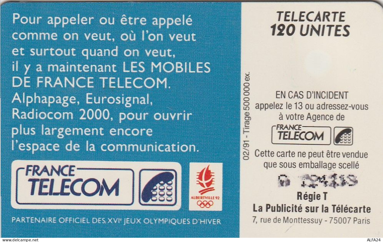 PHONE CARD FRANCIA 1991 (CZ1960 - 1991