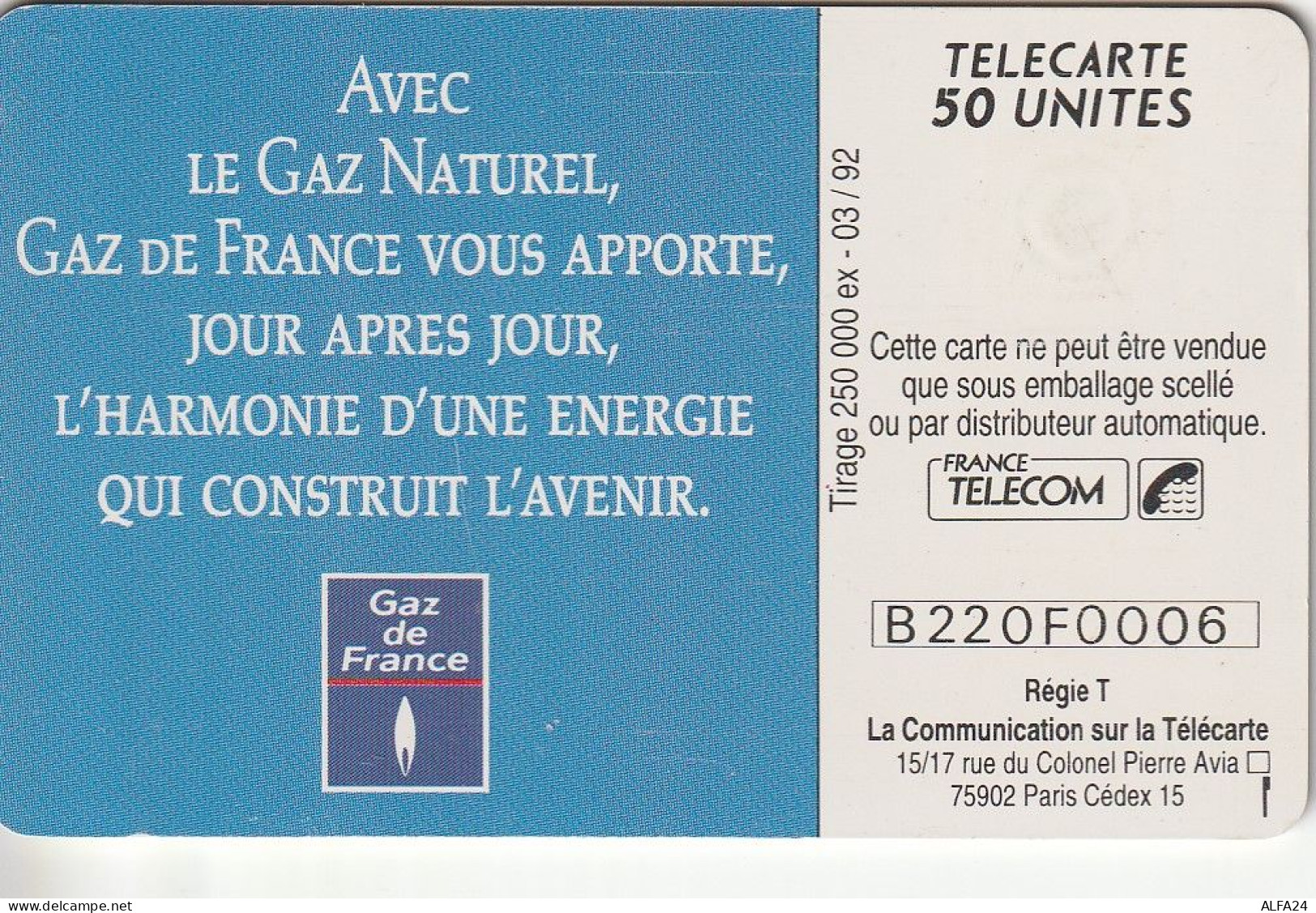 PHONE CARD FRANCIA 1992 (CZ1948 - 1992