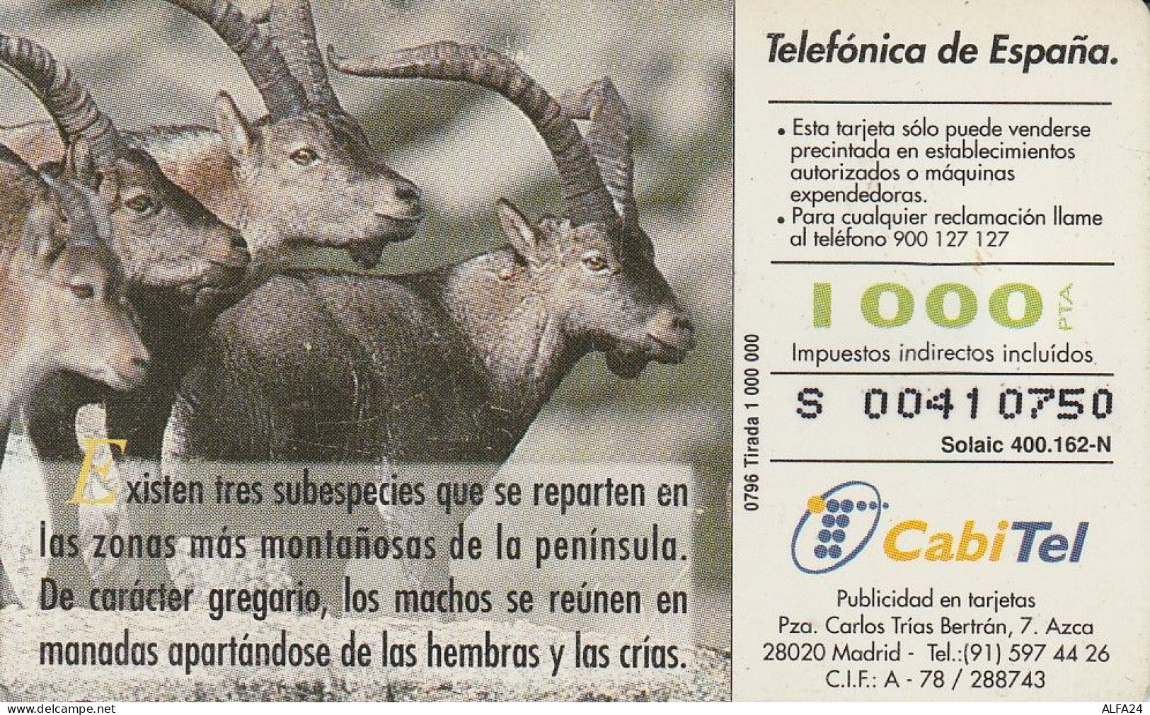 PHONE CARD SPAGNA FAUNA IBERICA (CZ1942 - Basisausgaben