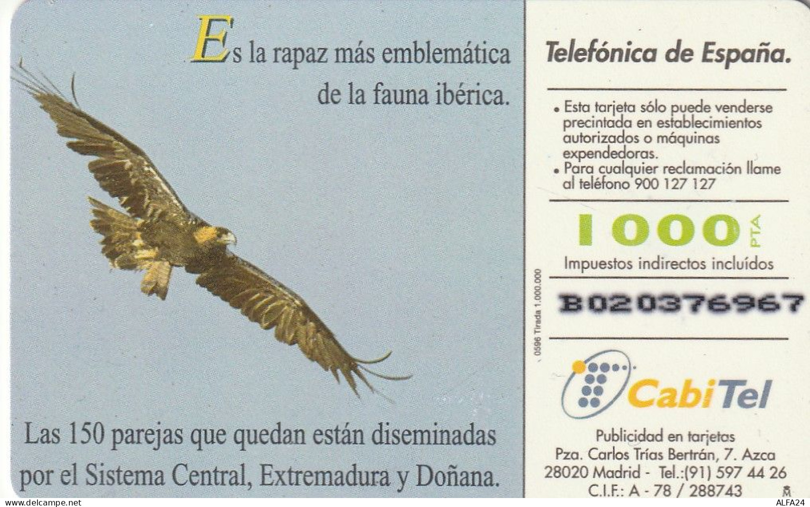 PHONE CARD SPAGNA FAUNA IBERICA (CZ1923 - Basisausgaben