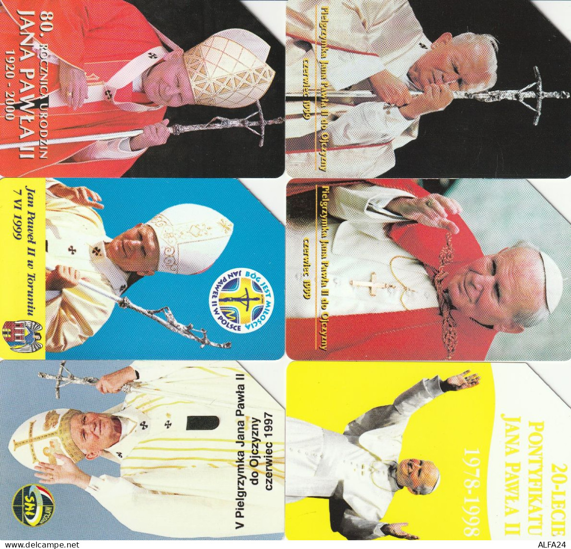 6 PHONE CARD POLONIA PAPA  (CZ1819 - Polen