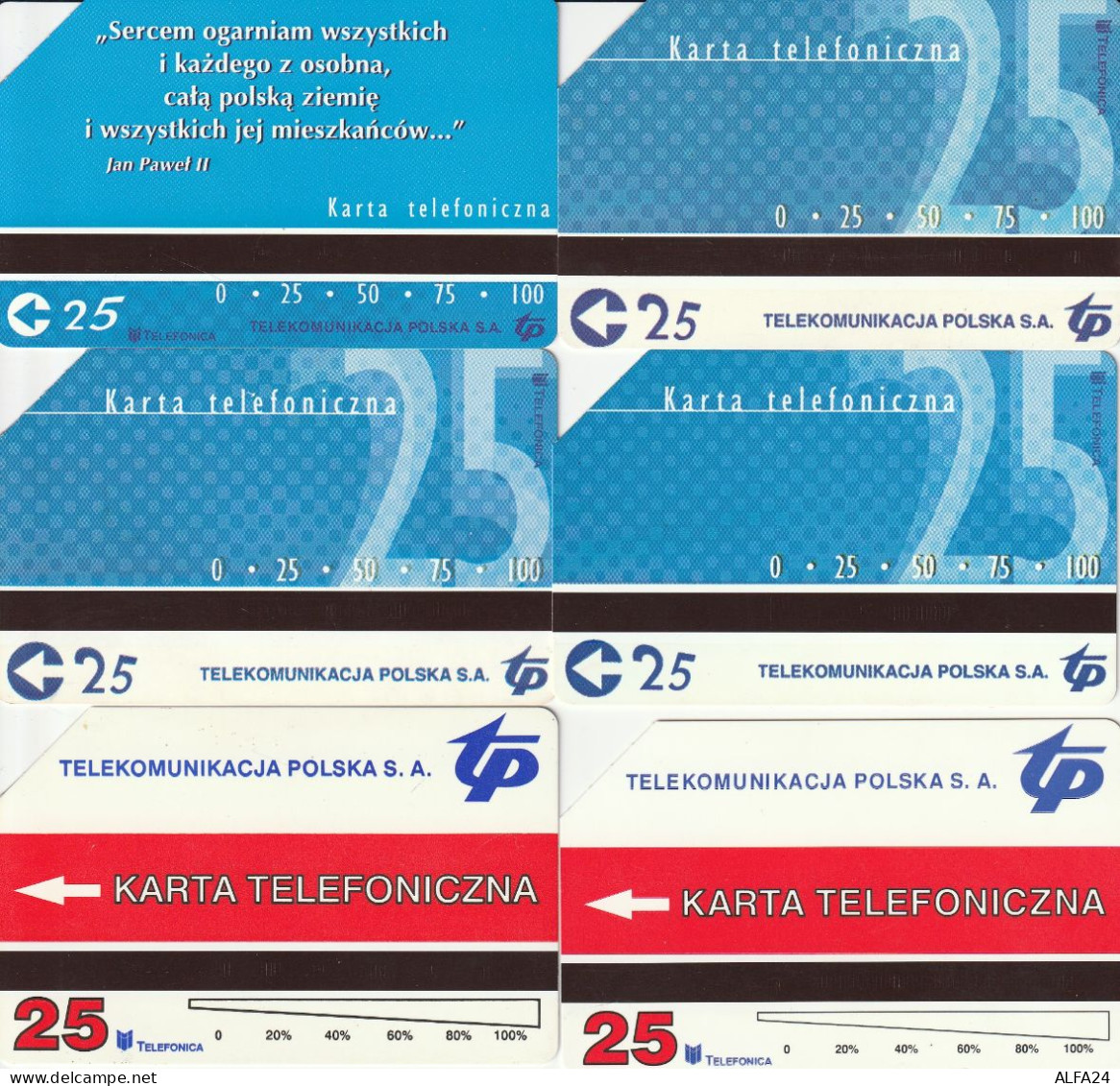 6 PHONE CARD POLONIA PAPA  (CZ1816 - Polonia