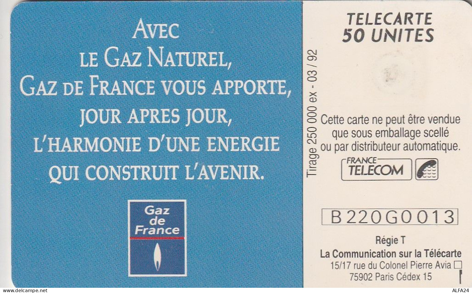 PHONE CARD FRANCIA 1992 (CZ1759 - 1992