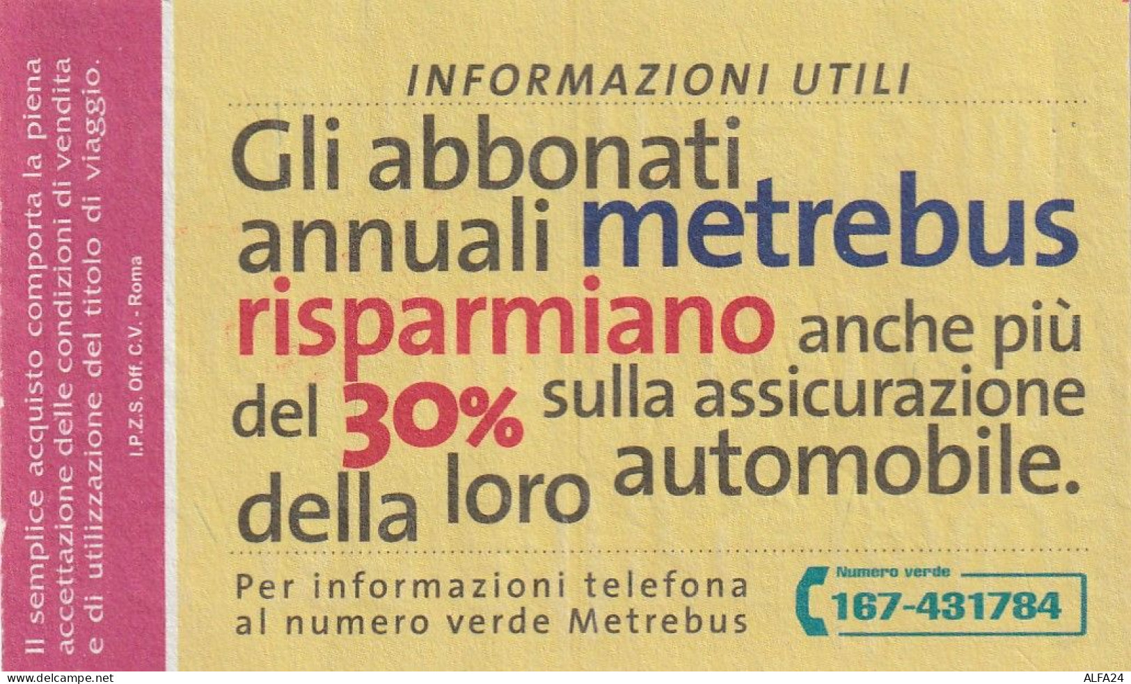 ABBONAMENTO APRILE 1999 ATAC ROMA  (CZ1696 - Europa