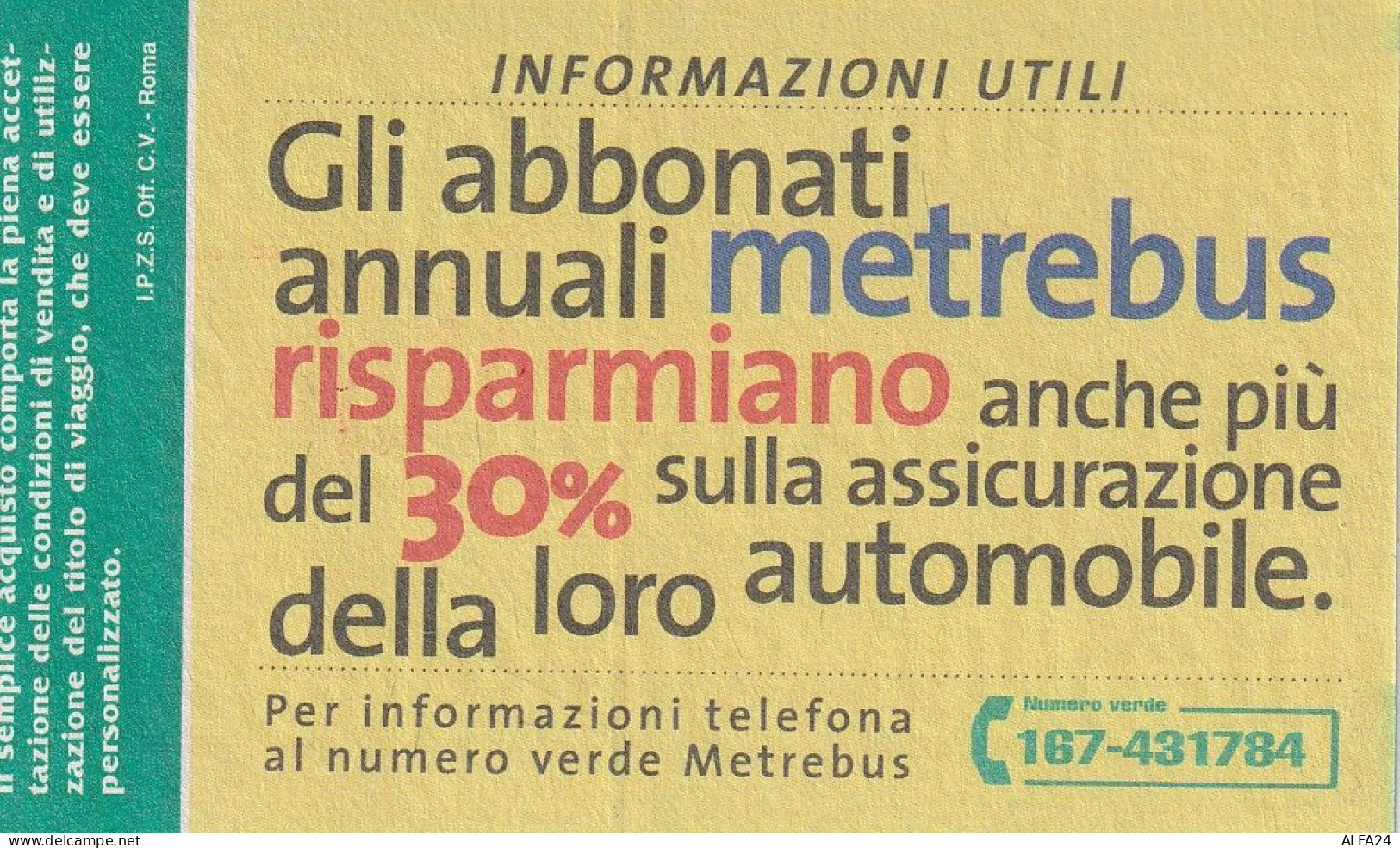 ABBONAMENTO APRILE 2000 ATAC ROMA  (CZ1697 - Europe