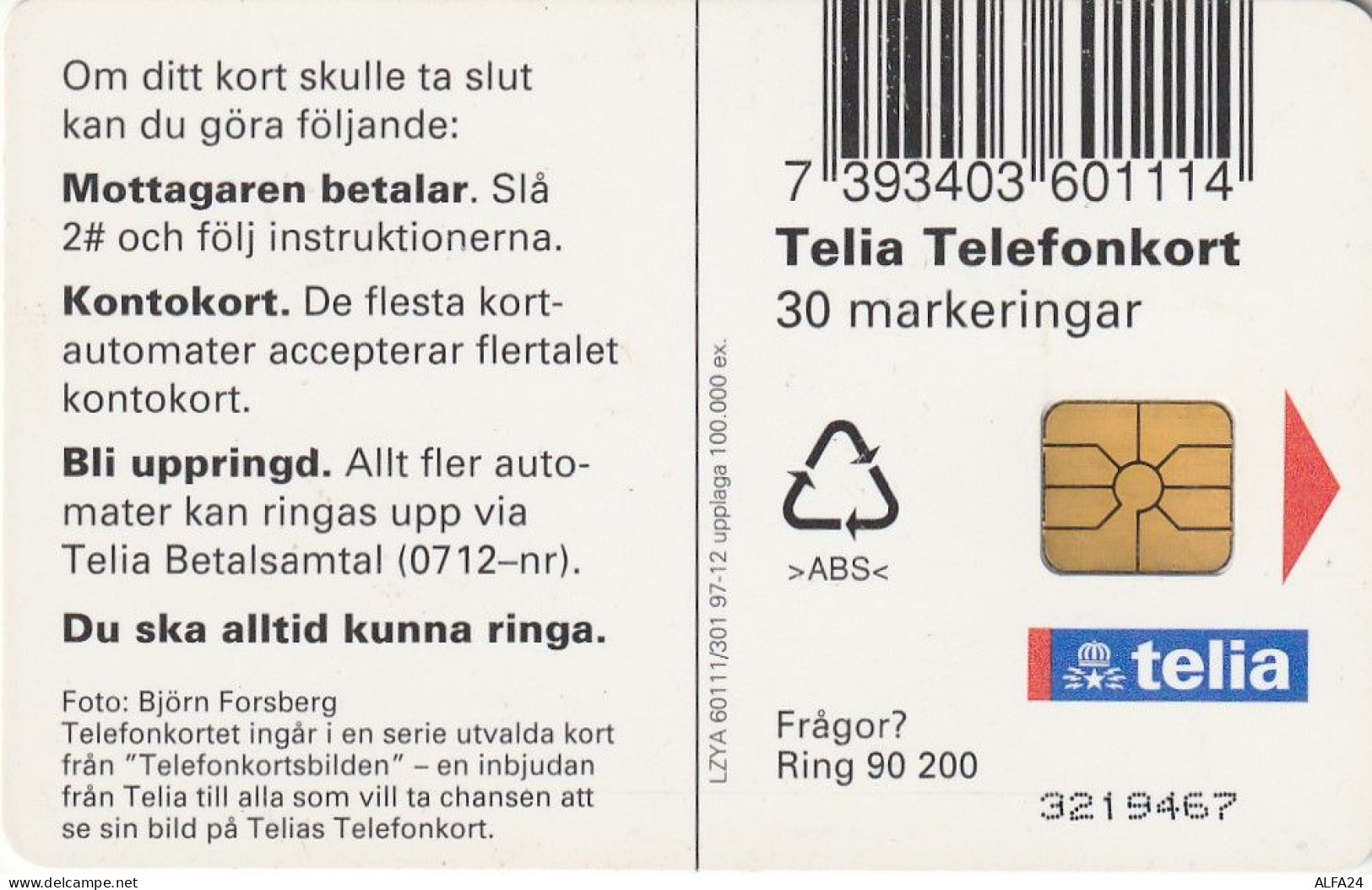 PHONE CARD SVEZIA  (CZ1664 - Suède