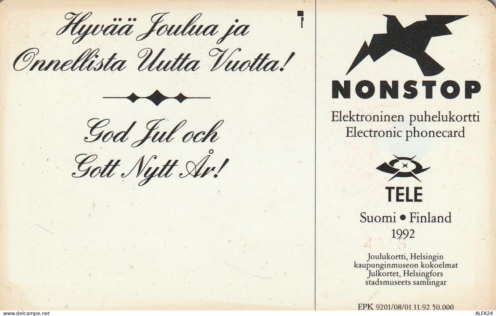 PHONE CARD FINLANDIA  (CZ1651 - Finlande