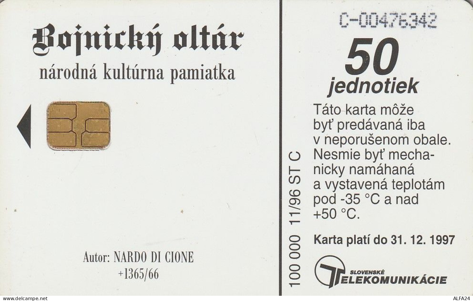 PHONE CARD SLOVACCHIA  (CZ1613 - Eslovaquia