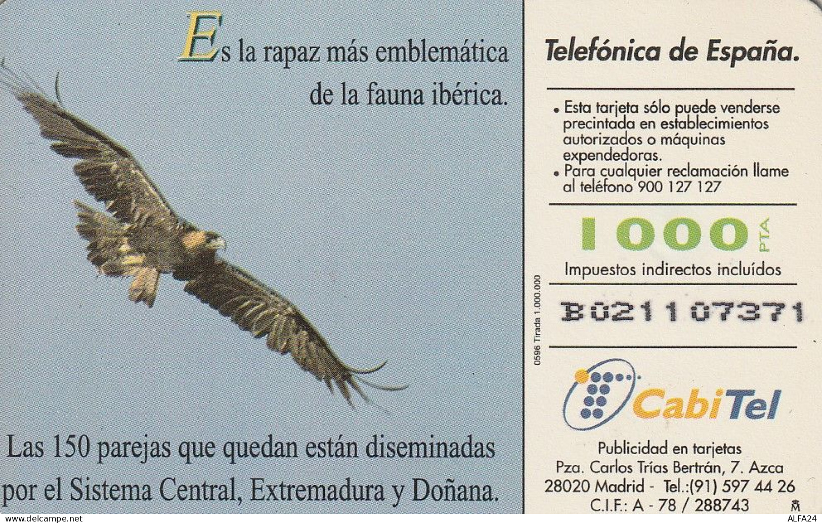 PHONE CARD SPAGNA  FAUNA IBERICA (CZ1583 - Basisuitgaven