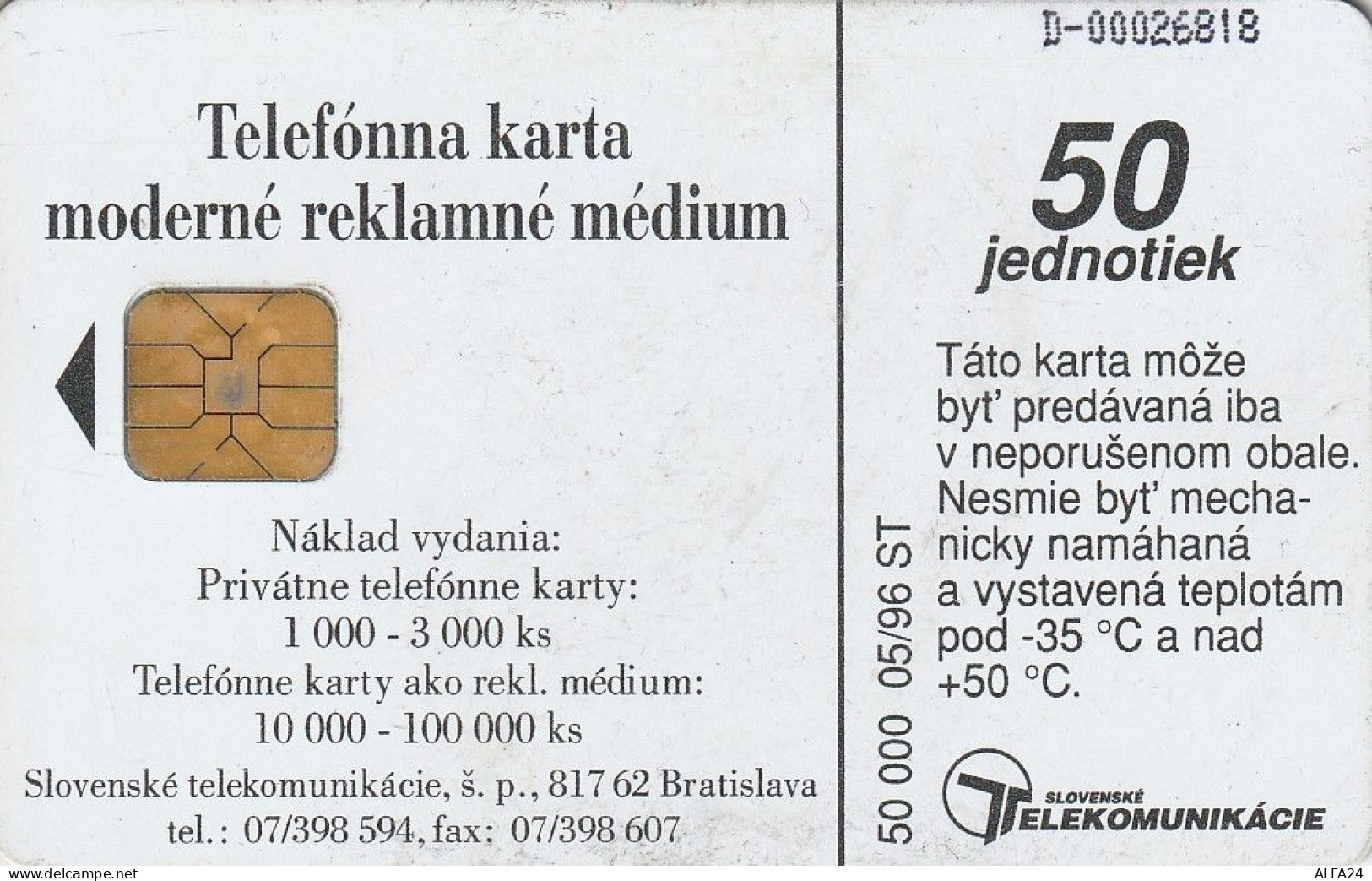 PHONE CARD SLOVACCHIA  (CZ1575 - Slovacchia