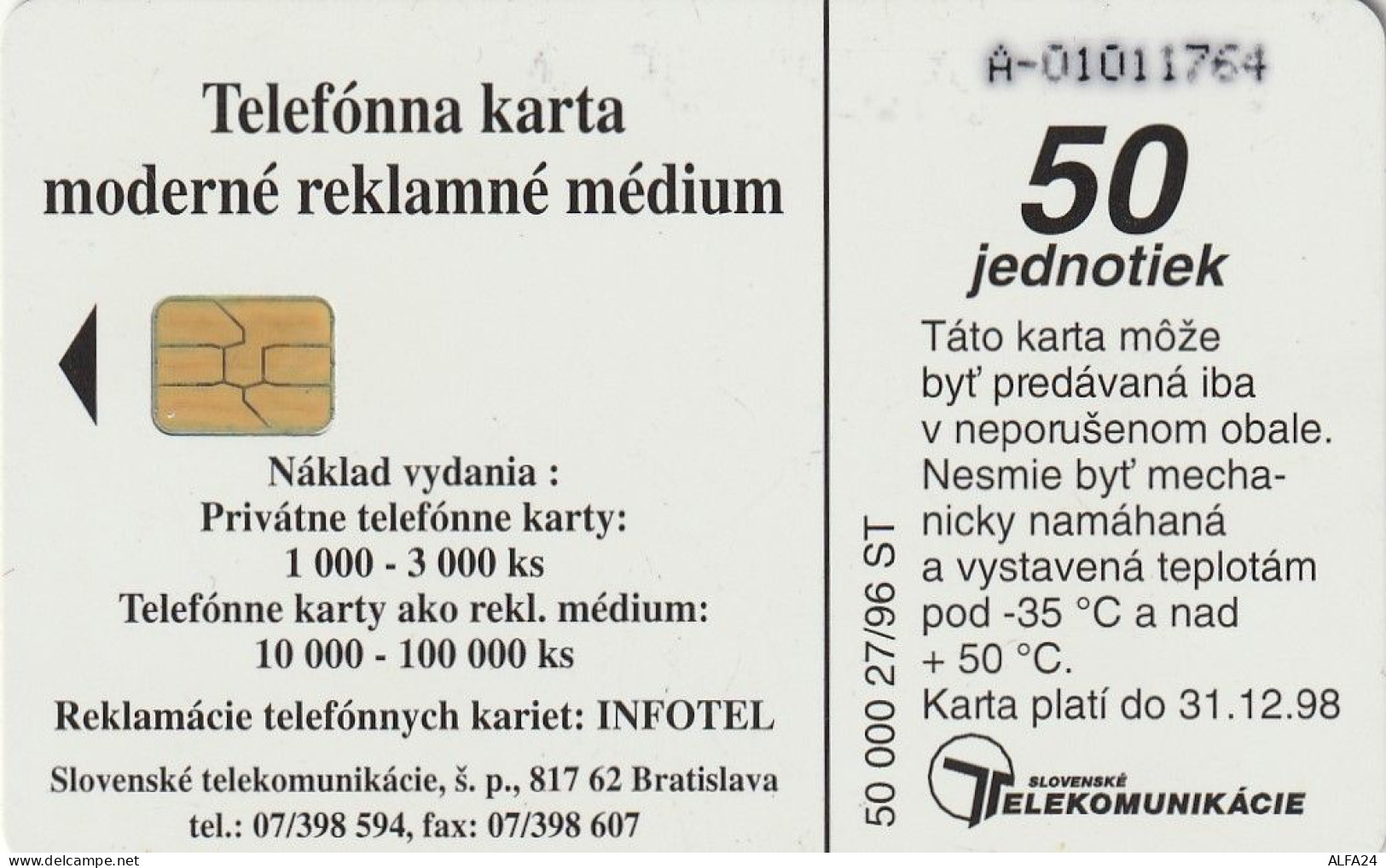 PHONE CARD SLOVACCHIA  (CZ1576 - Slovacchia