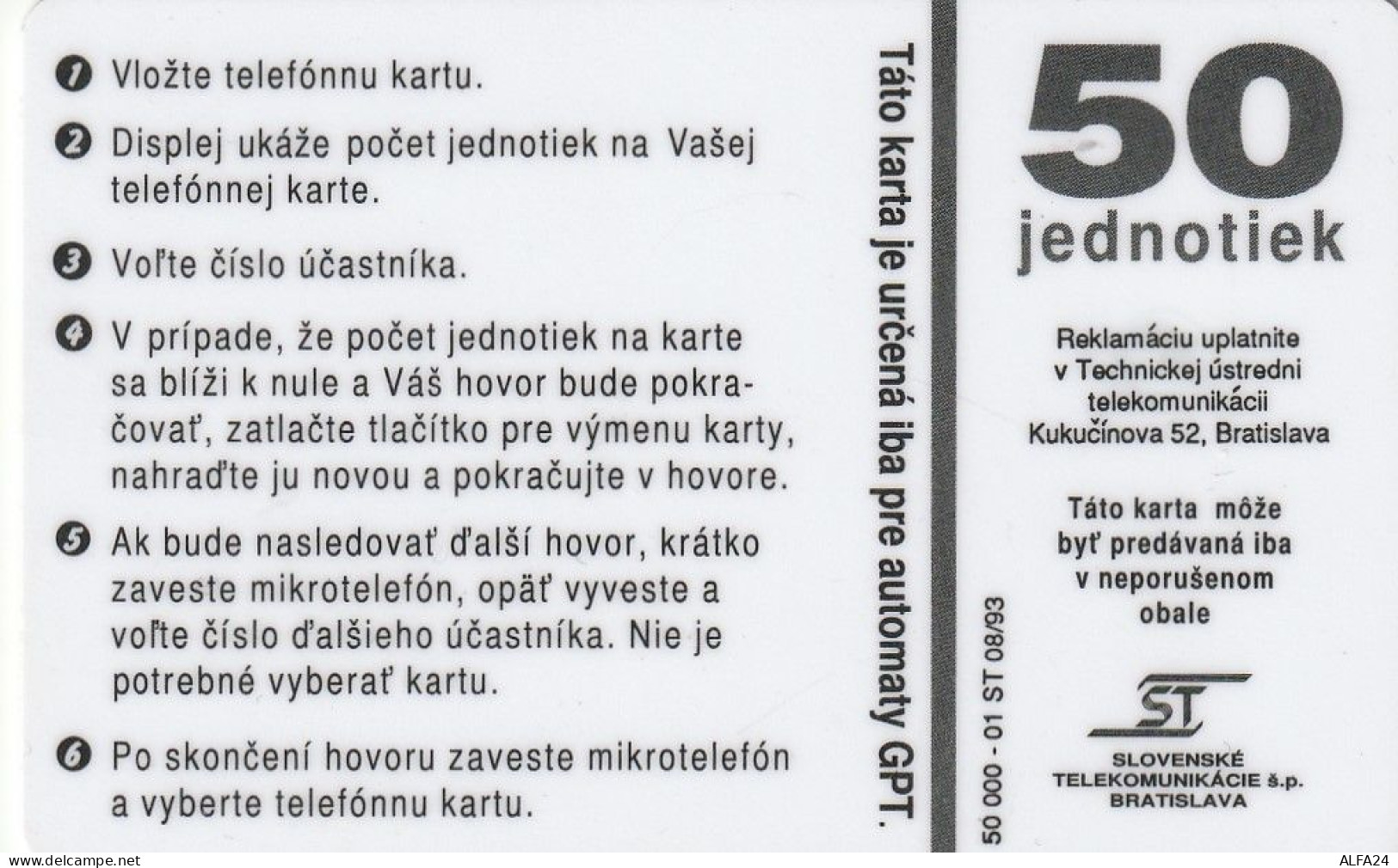 PHONE CARD SLOVACCHIA  (CZ1574 - Tsjechië