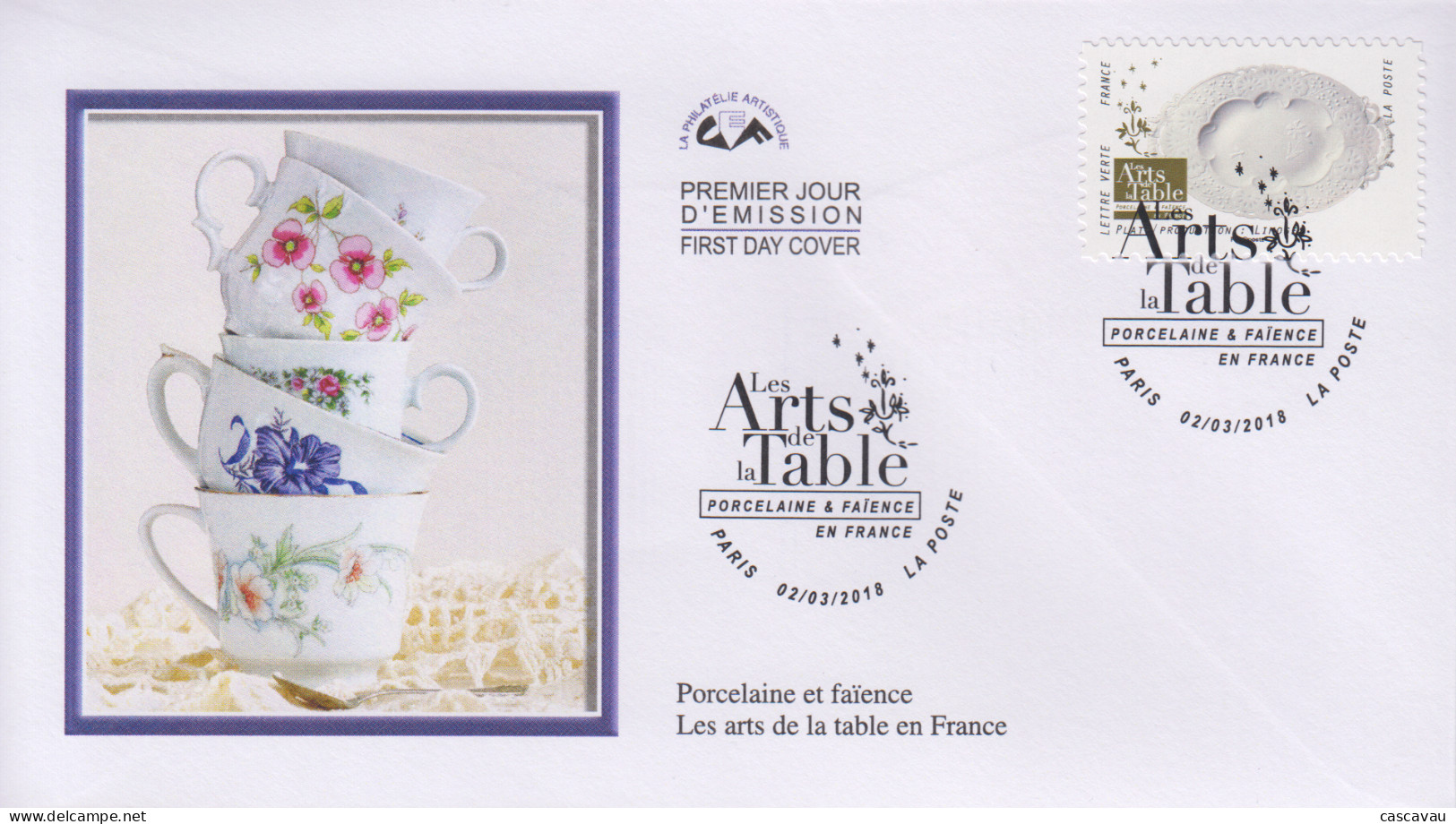 Enveloppe  FDC  1er  Jour   FRANCE    Les  Arts  De  La  Table    2018 - 2010-2019