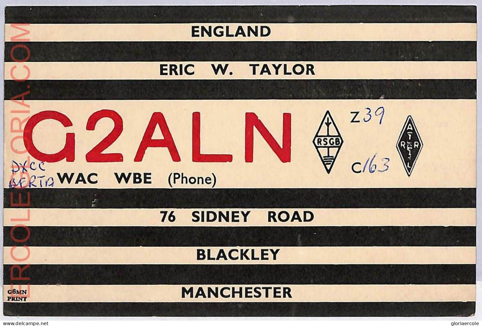 Ad9077 - GREAT BRITAIN - RADIO FREQUENCY CARD - England,Manchester - 1950 - Radio