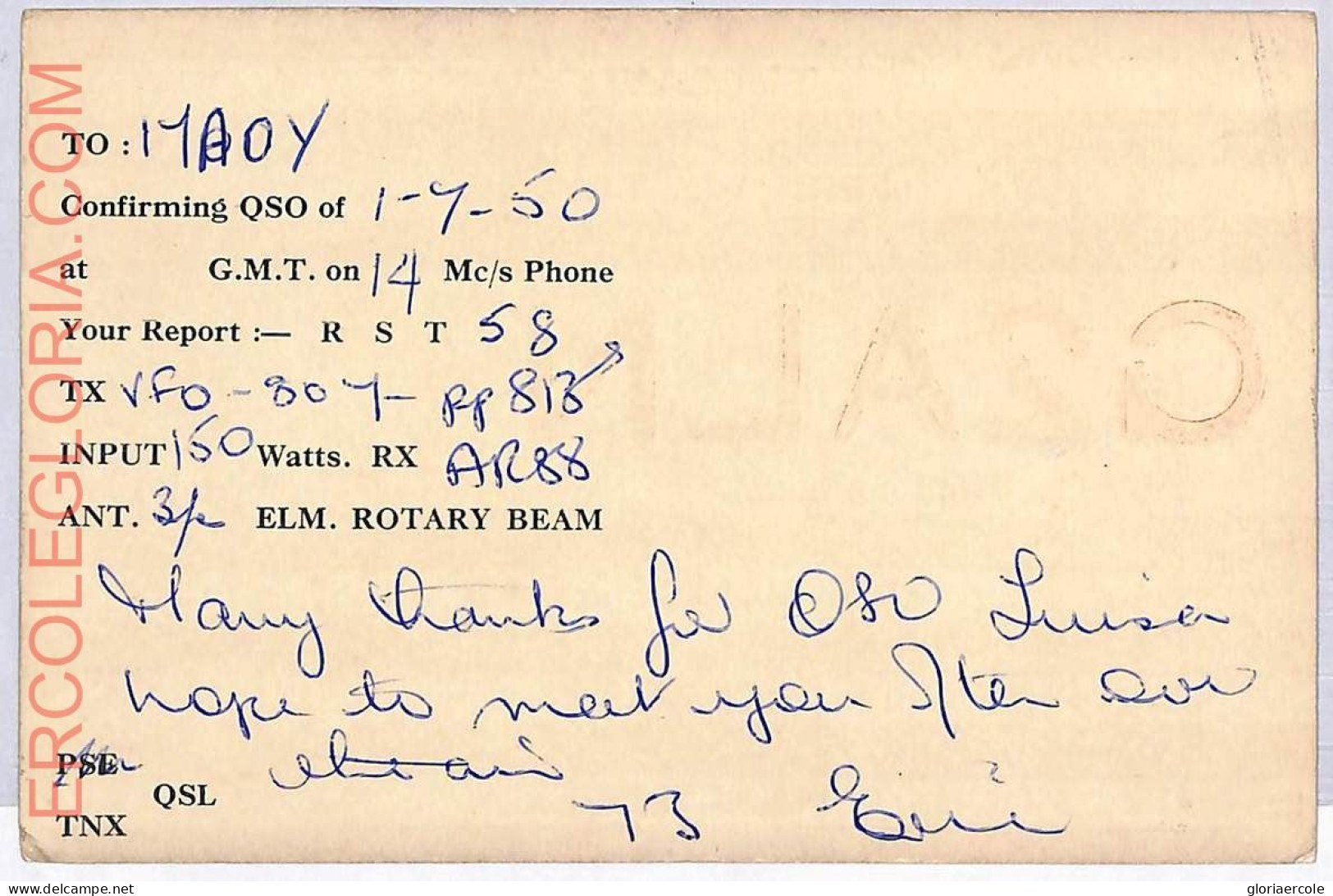 Ad9077 - GREAT BRITAIN - RADIO FREQUENCY CARD - England,Manchester - 1950 - Radio