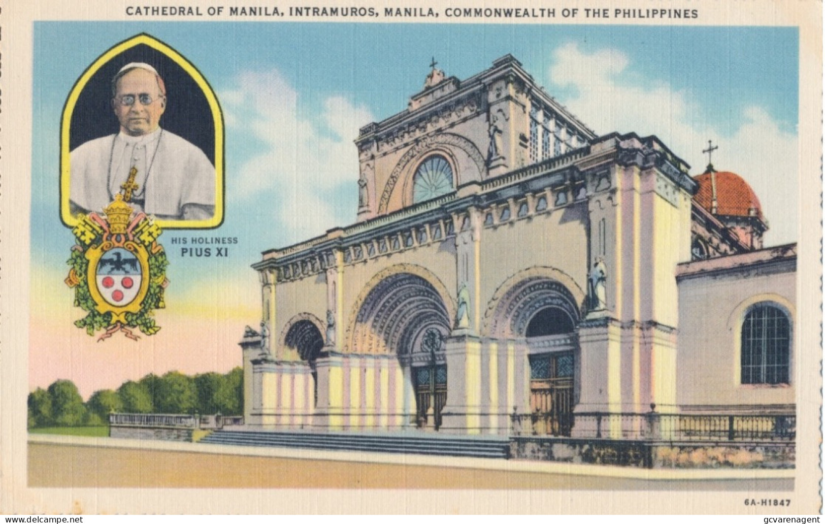 CATHEDRAL OF MANILA INTRAMUROS. , COMMONWEALTH OF THE PHILIPPINES.        2 SCANS - Philippinen