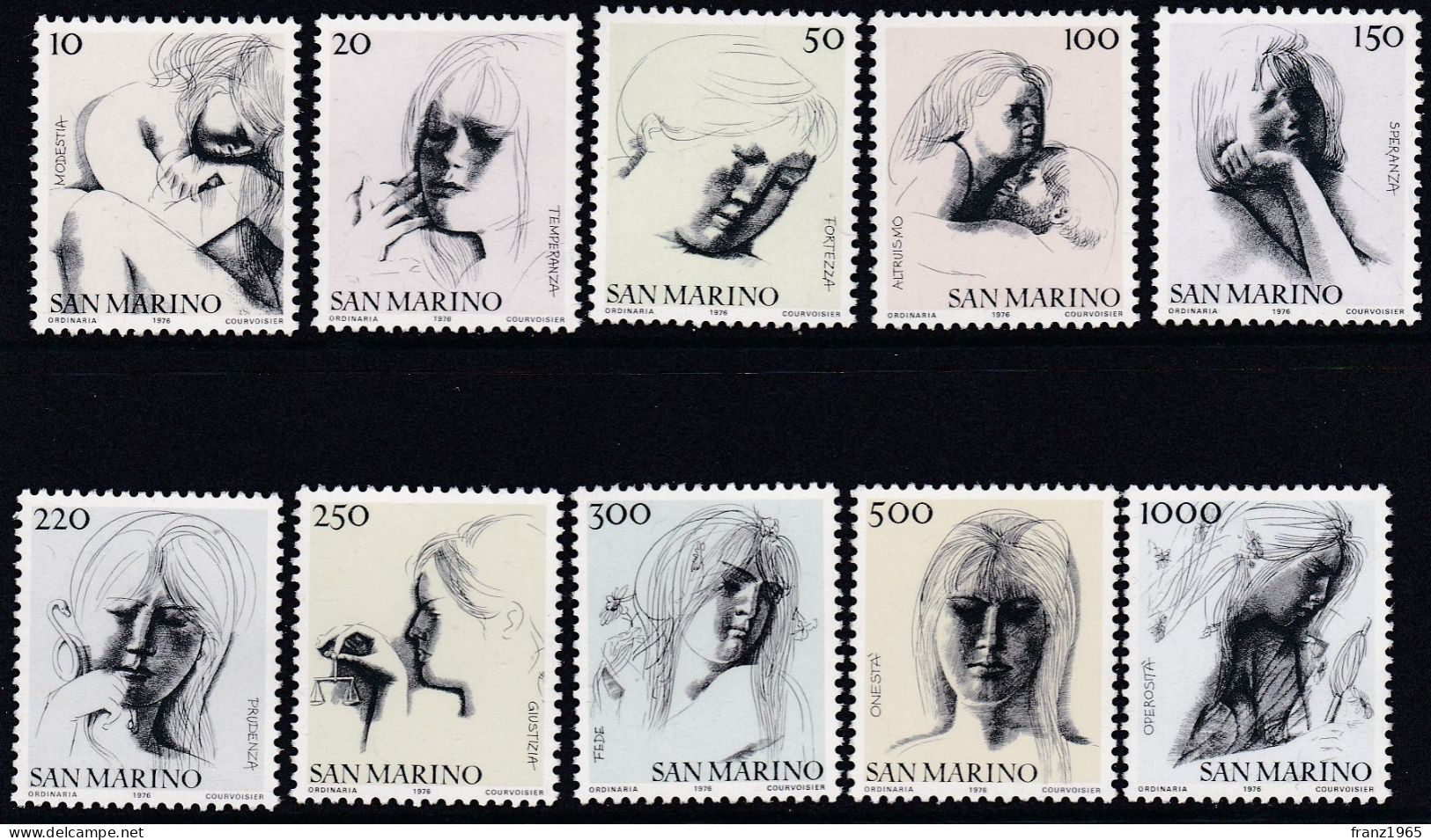 Virtues Of People - 1976 - Unused Stamps