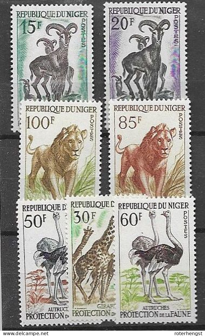 Niger Mlh * All High Values From Animal Set (20 Euros) 1959 Lion Ostrich Giraffe - Níger (1960-...)