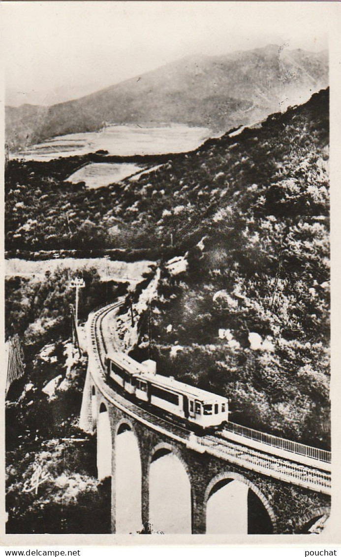 HO 16 - (66) MONT LOUIS - ARRIVEE D'UN TRAIN SUR LE VIADUC DE LA CABANASSE -  2 SCANS  - Autres & Non Classés