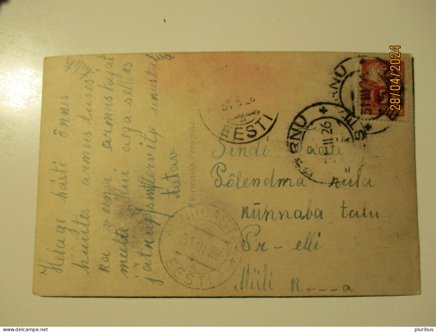 1926 ESTONIA PÄRNU TO NIIDASTE  , 5-4 - Estland