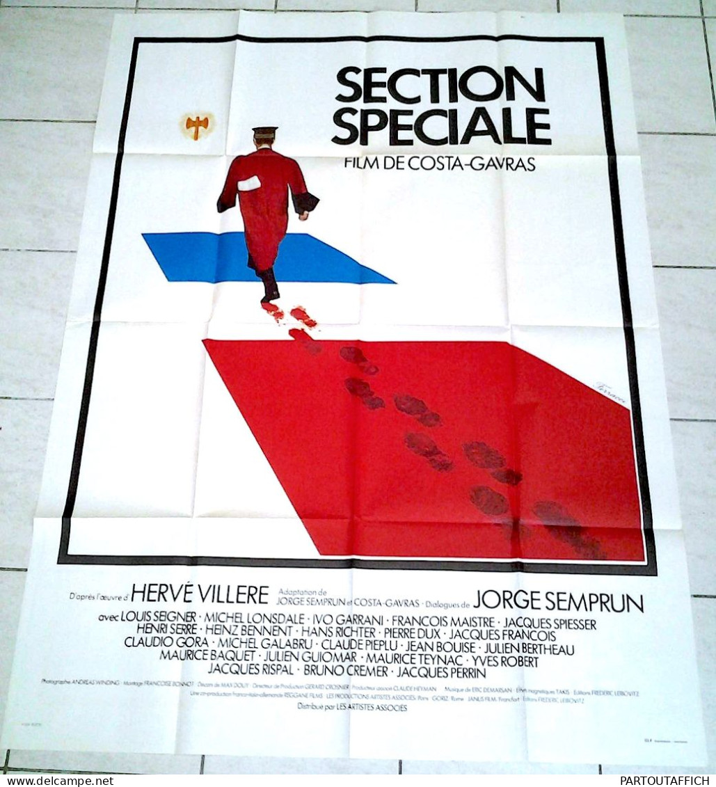 Affiche Originale Ciné SECTION SPECIALE COSTA-GAVRAS 120X160 Bruno CREMER 1975 LONSDALE Illu Ferracci - Posters