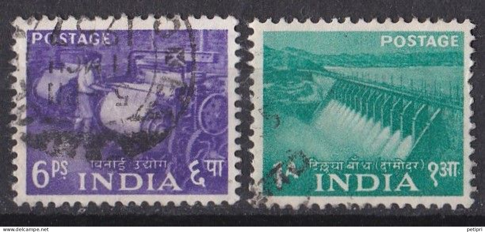 Inde  - 1950  1959 -  République -  Y&T N ° 55  Et  57  Oblitérés - Usados