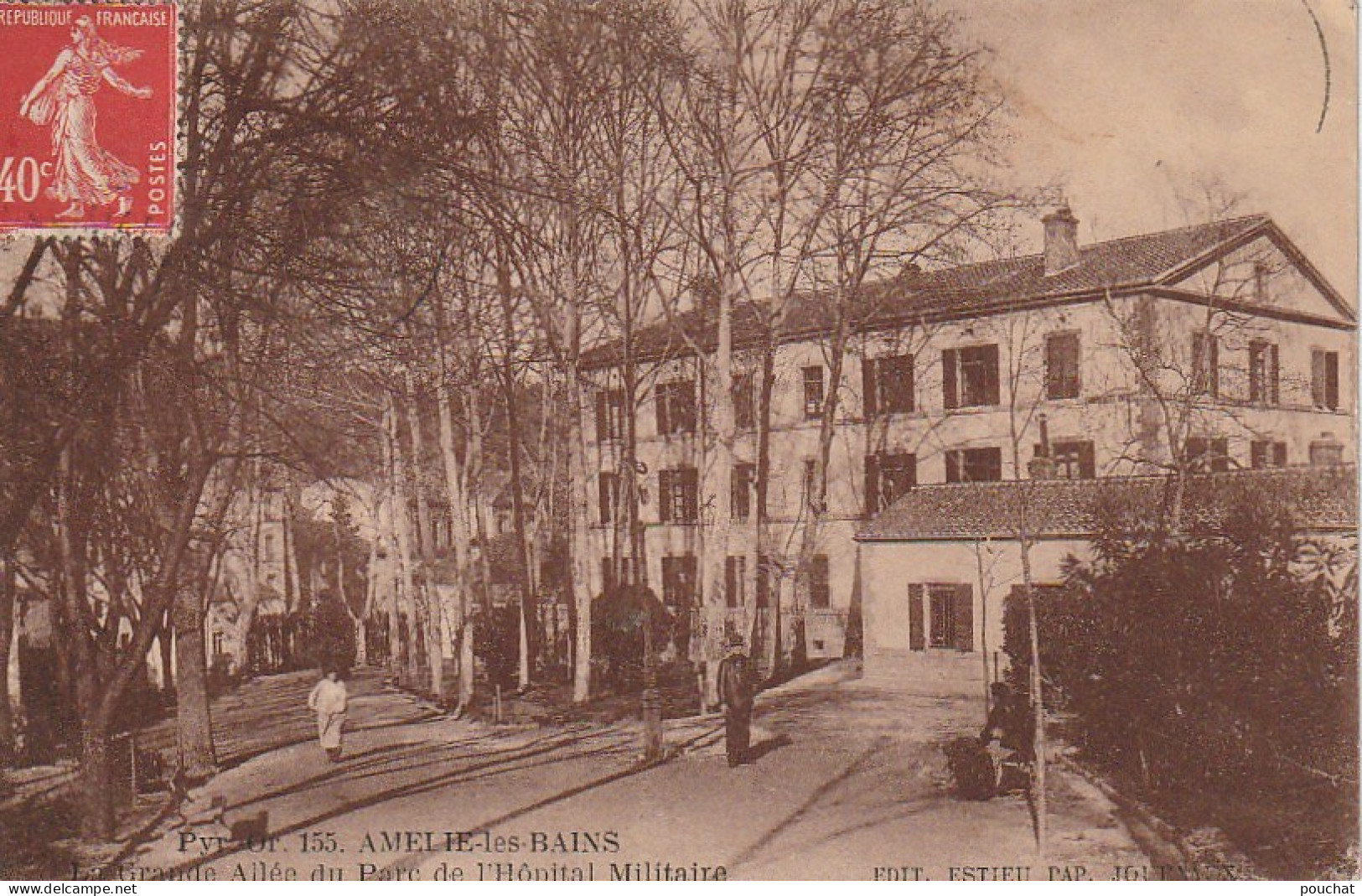 HO 20-(66) AMELIE LES BAINS  -  LA GRANDE ALLEE DU PARC DE L'HOPITAL MILITAIRE  - 2 SCANS  - Otros & Sin Clasificación