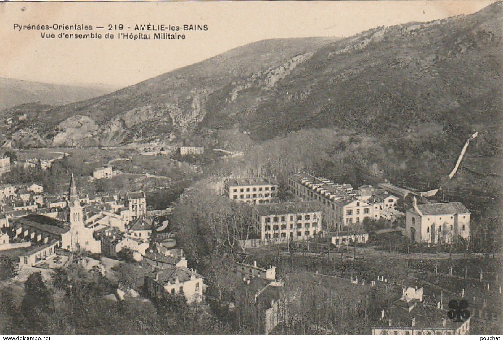 HO 20-(66) AMELIE LES BAINS  -  VUE D'ENSEMBLE DE L'HOPITAL MILITAIRE  - 2 SCANS  - Otros & Sin Clasificación