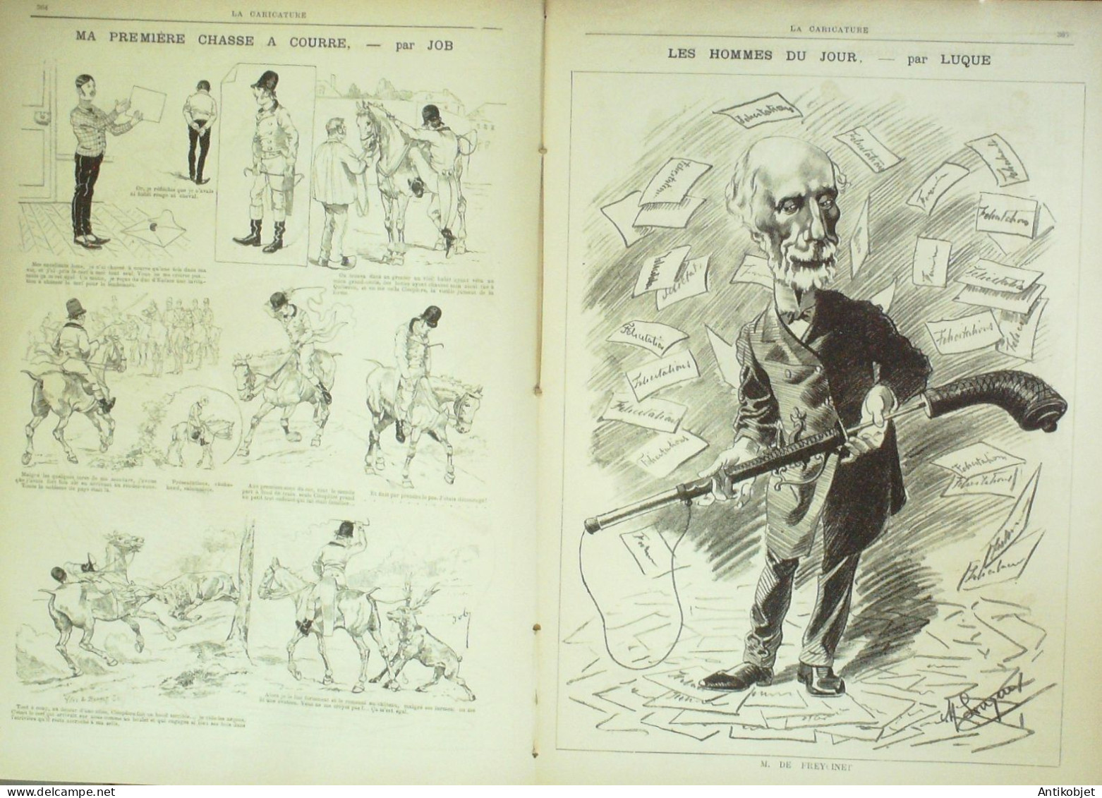 La Caricature 1885 N°307 Chasse à Courre Job De Freycinet Par Luque Pille Trock - Revistas - Antes 1900