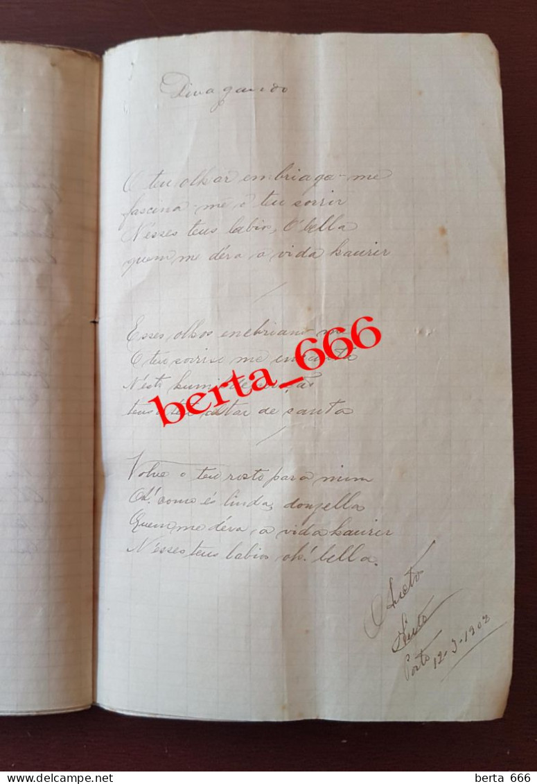 Livro De Arnaldo Da Costa Leite * Manuscrito 94 Páginas * 1901-1902 * ORIGINAL - Manuscritos
