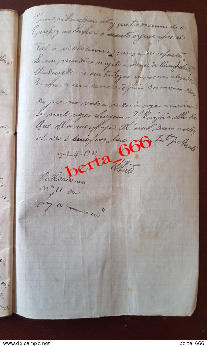 Livro De Arnaldo Da Costa Leite * Manuscrito 94 Páginas * 1901-1902 * ORIGINAL - Manuskripte