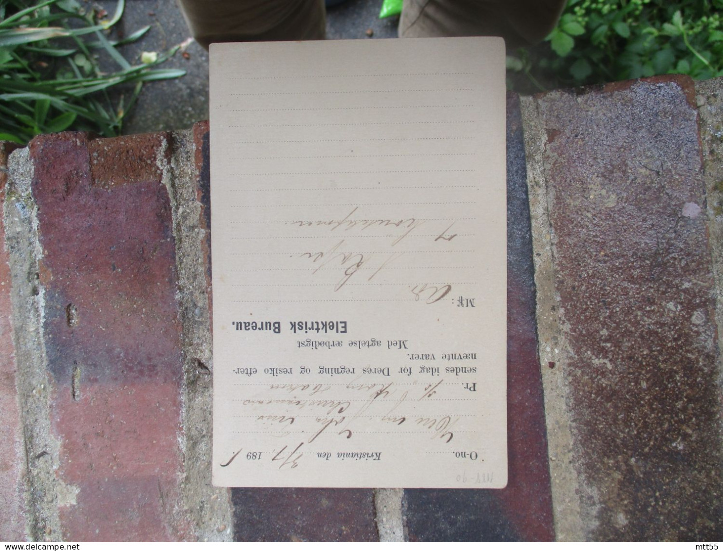 1895 KRISTIANIA NORGE NORVEGE REPIQUAGE ELESTRISK  BUREAU ENTIER POSTAL - Cartas & Documentos