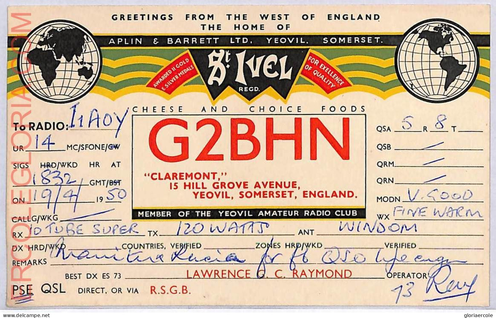 Ad9081 - GREAT BRITAIN - RADIO FREQUENCY CARD - England - 1950 - Radio