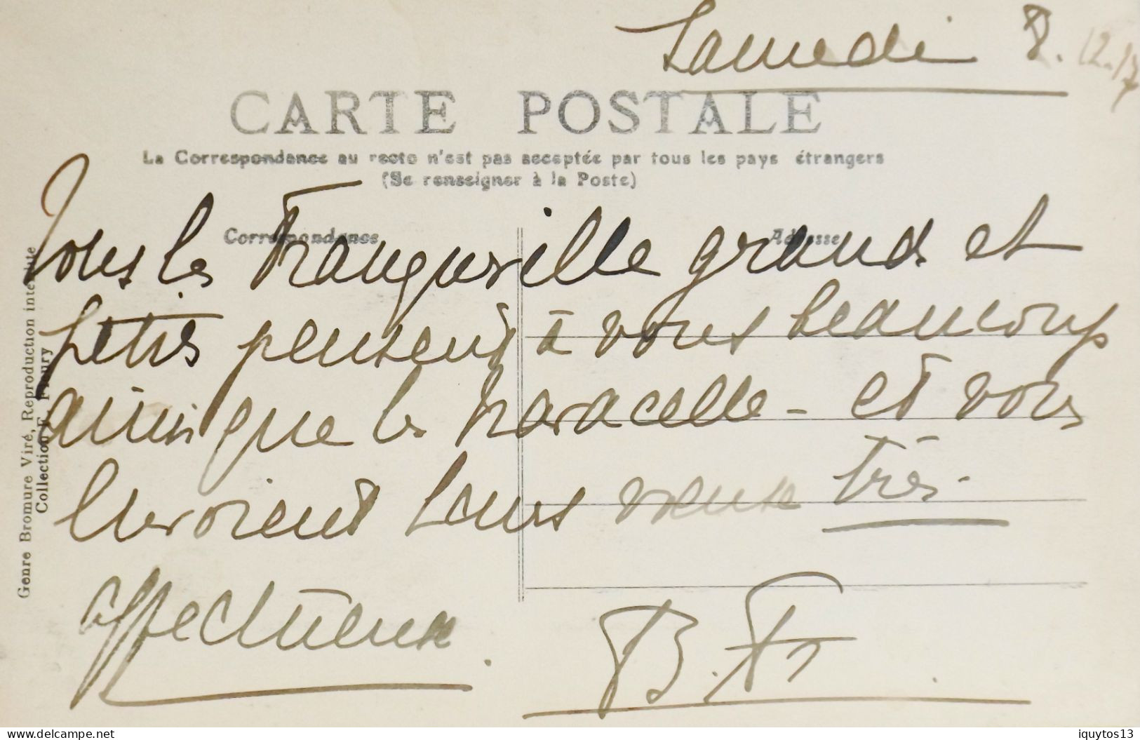 CPA. [75] > TOUT PARIS > N° 2097 - RUE DE FRANQUEVILLE - (XVIe Arrt.) - 1917 - Coll. F. Fleury - TBE - Distretto: 16