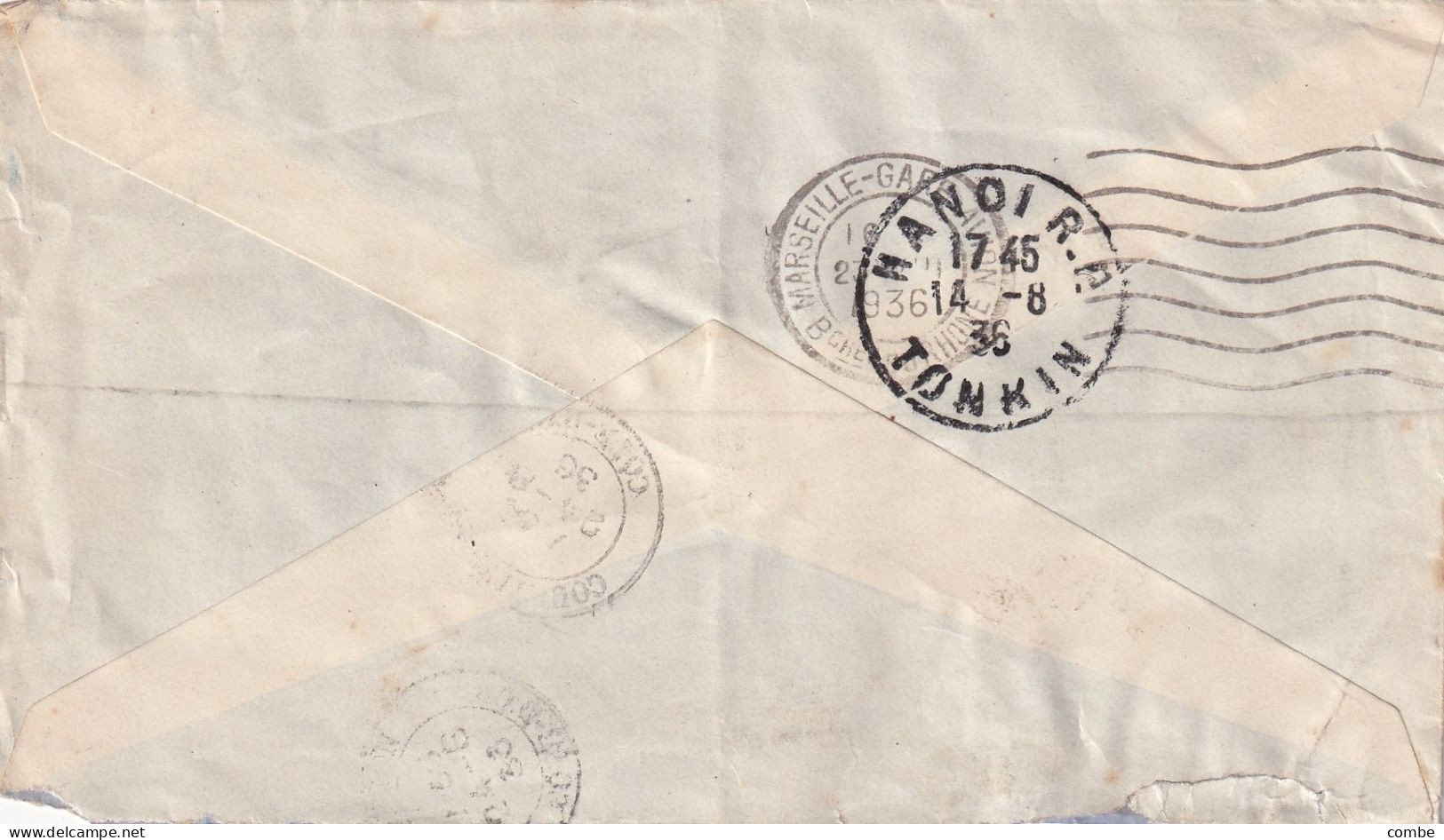 LETTRE. INDOCHINE. 13 AOUT 1936. TUYEN-QUANG. TONKIN. POUR CHATEAU DE MOLOY. COTE D'OR - Storia Postale