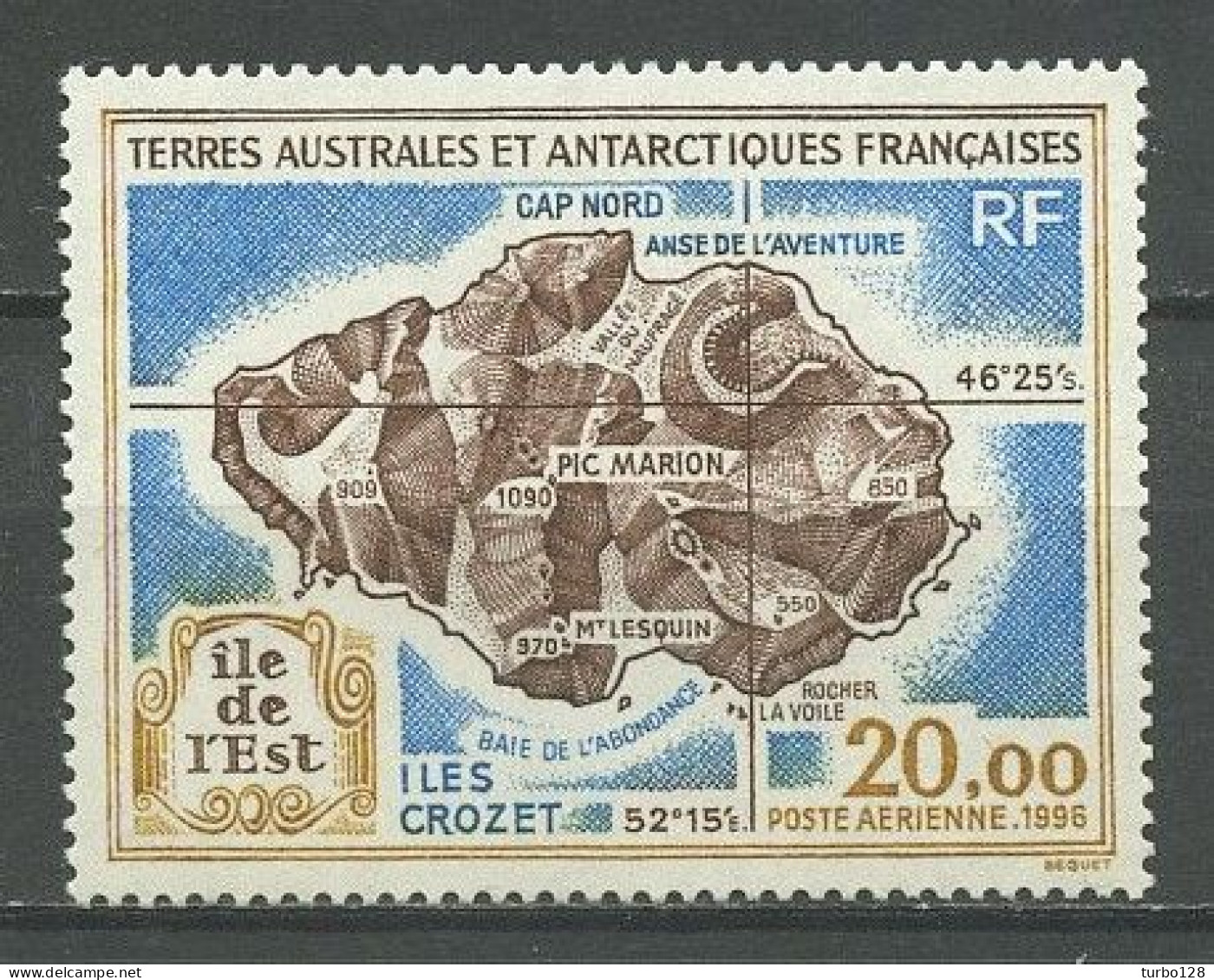 TAAF 1996 PA N° 137 ** Neuf MNH Superbe C 9,70 € Ile De L'Est Iles Crozet Carte - Poste Aérienne