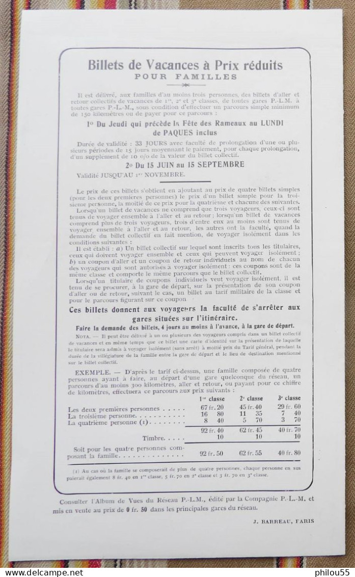 Depliant 2 Volets Dauphiné CHEMINS DE FER PARIS LYON MEDITERANEE  Ete 1908 - Dépliants Touristiques