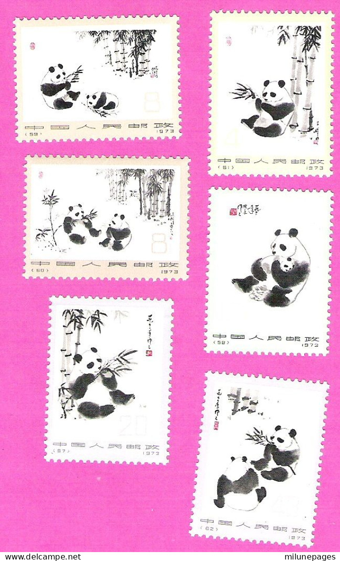 Chine China  中国 Série Panda Géant Estampes Chinoises Série De 6 Valeurs Set Of 6 MNH ** YT 1869/1874 - Ungebraucht