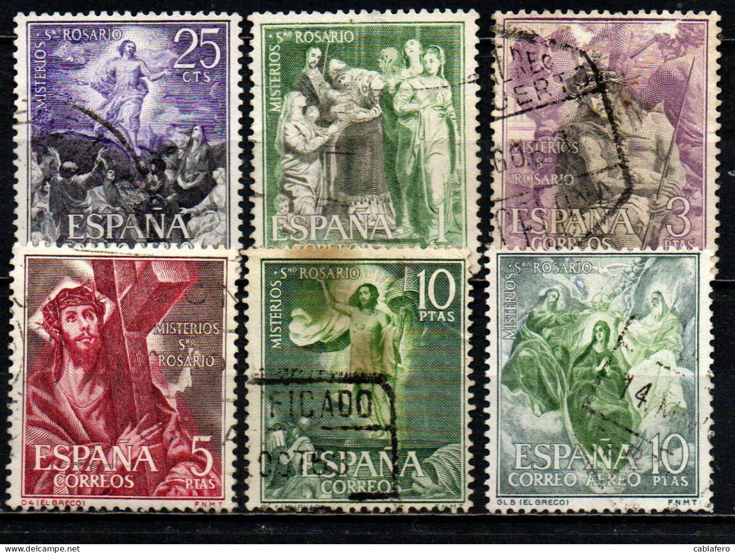 SPAGNA - 1962 - I MISTERI DEL ROSARIO - USATI - Used Stamps