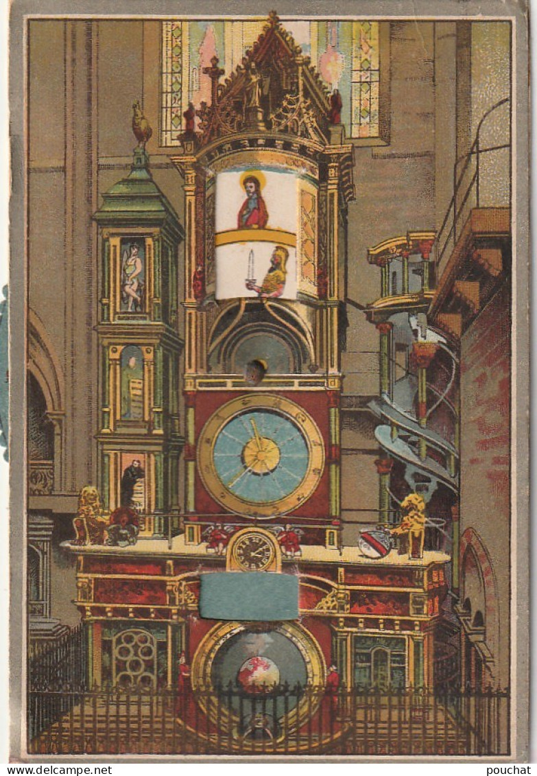 IN 2 - (67) STRASBOURG  - L'HORLOGE ASTRONOMIQUE DE LA CATHEDRALE - CARTE COULEURS A SYSTEME  -  2 SCANS  - Strasbourg