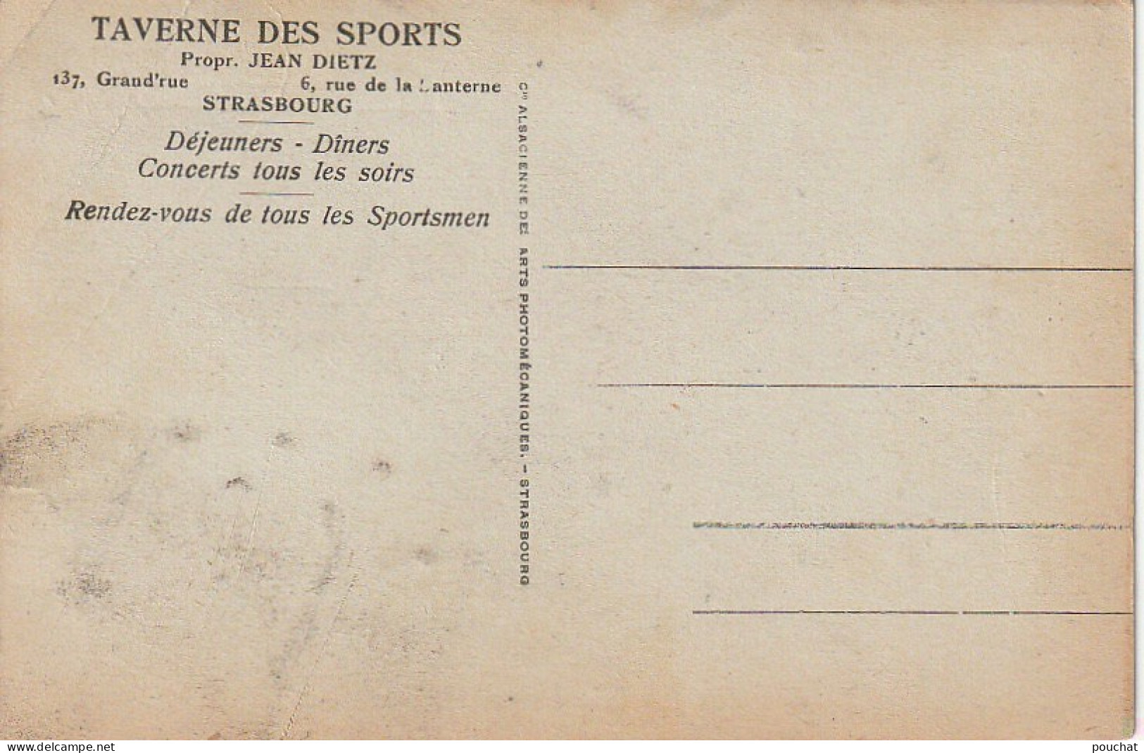 IN 3 - (67)  STRASBOURG - LA  TAVERNE DES SPORTS  -PROPRIETAIRE J. DIETZ  - SALLE -  2 SCANS - Straatsburg