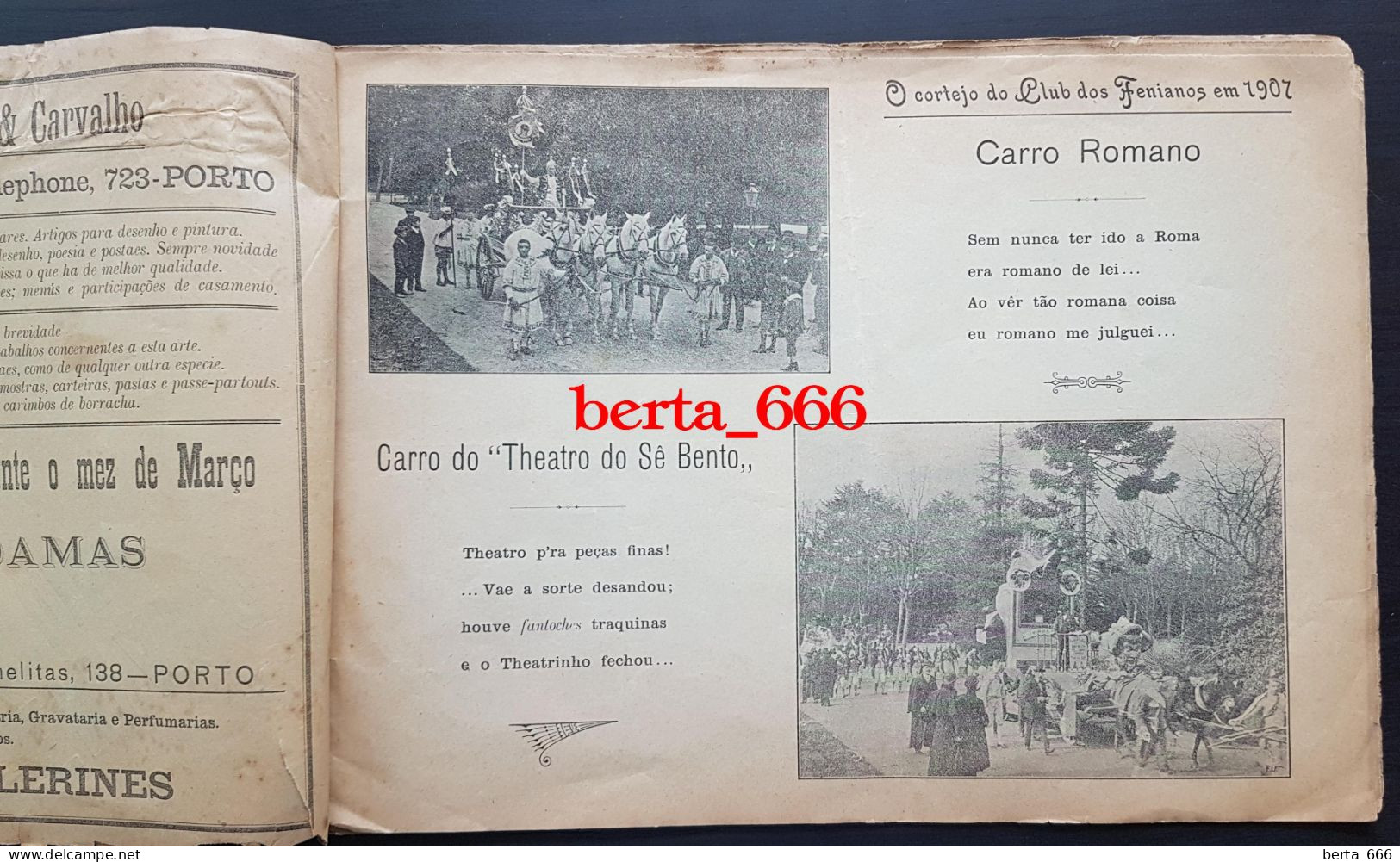 Livro Histórico * Brochura O Eco Feniano E Girondino No Carnaval De 1908 * Porto - Documentos Históricos