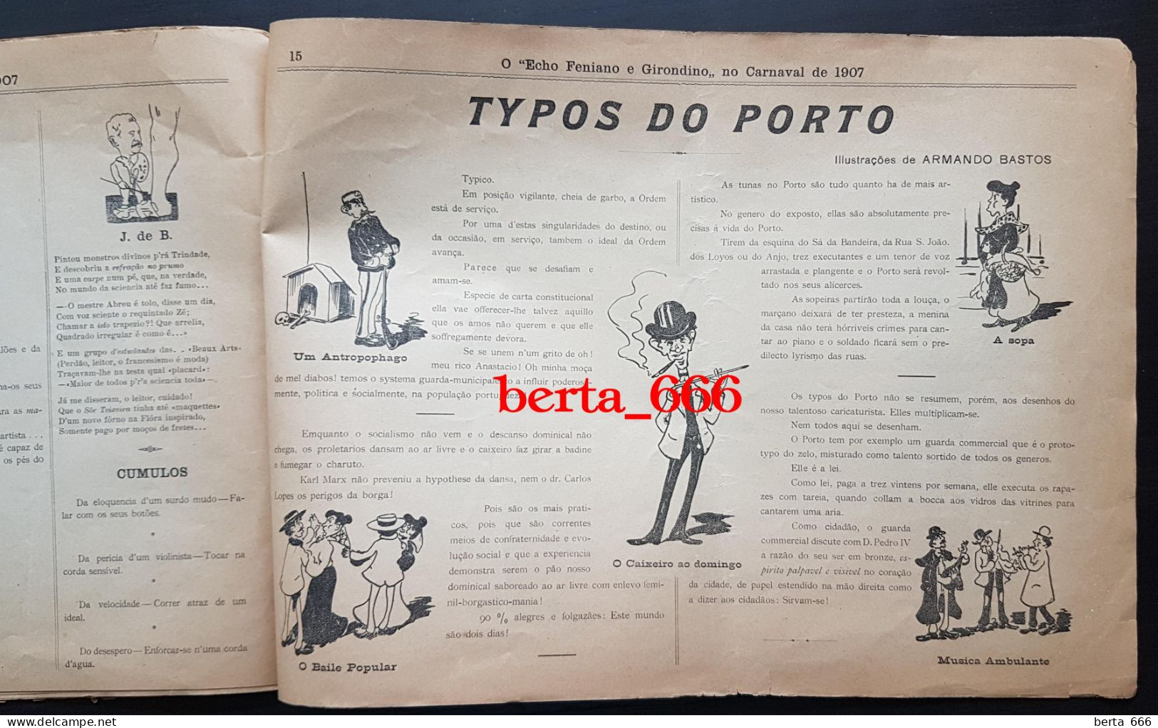 Livro Histórico * Brochura O Eco Feniano e Girondino no Carnaval de 1908 * Porto