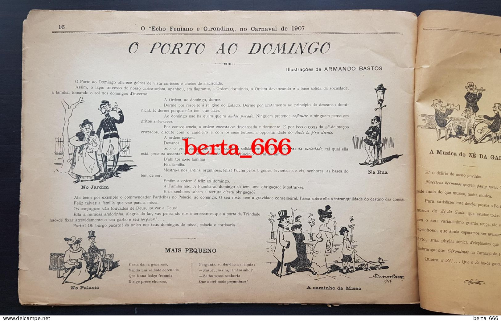 Livro Histórico * Brochura O Eco Feniano e Girondino no Carnaval de 1908 * Porto